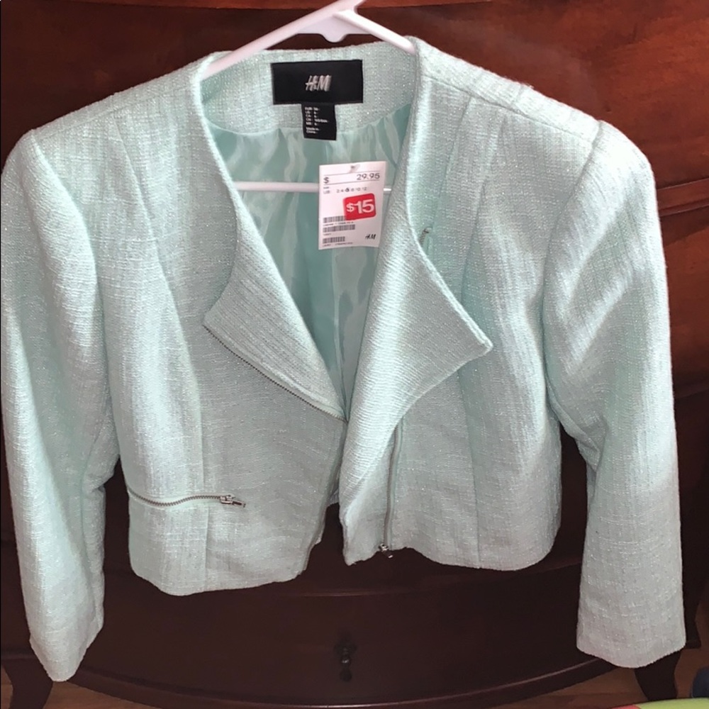 Sparkly mint green H&M blazer